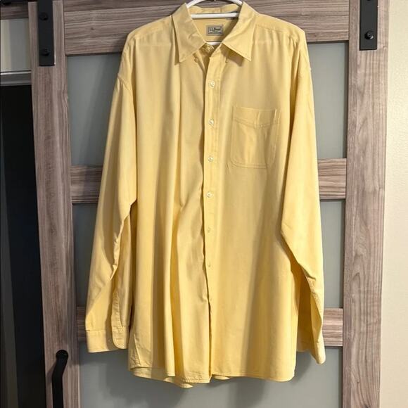 L.L. Bean Other - Vintage L.L. Bean Mens 2XLT Button Down Shirt Yellow Long Sleeve Big & Tall